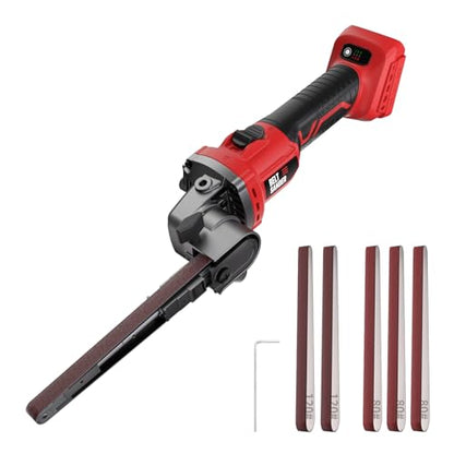 Cordless Detail Belt Sander Compatible with Milwaukee 18V/M18 Battery - color: Red