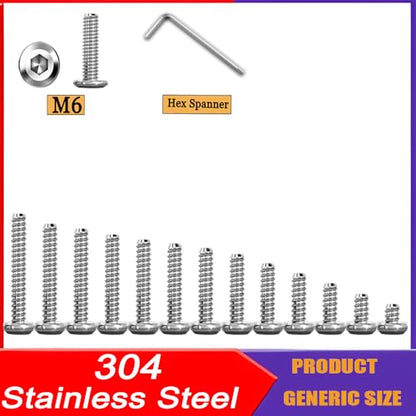 Metuja 5/16-18x1-1/2 Flat Head Hex Socket Cap Screws Bolts,304 Stainless Steel Fully Threaded Machine Screws with Hex Key (50PCS) Corrosion-Resistant for Furniture/Machinery - size: 5/16-18 x 1-1/2"