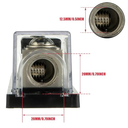BOJACK 0/2/4 Gauge AWG In Line ANL Fuse Holder with 200 Amp Fuse - size: 200 Amp