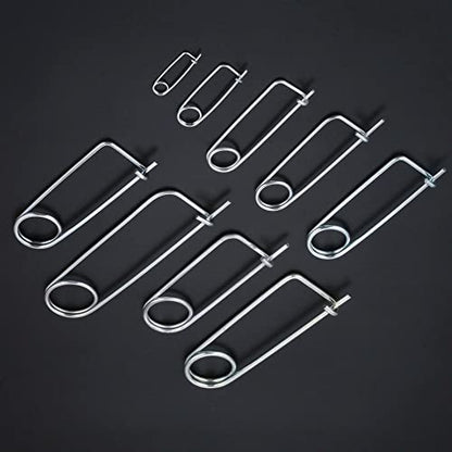 8PCS Steel Brooch Shape Cotter Safety Pins, Spring Pin Quick Lock Brooch Locking Fastener for Farm Lawn Garden Hitch -6Sizes (Size: 2*45*16mm 8PCS/Set) - size: Size: 2*45*16mm 8PCS/Set