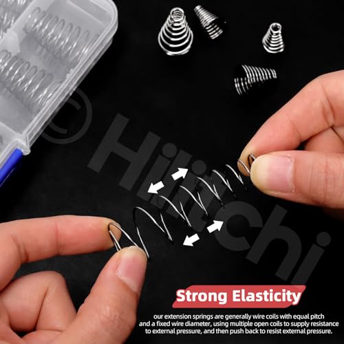 Hilitchi 149PCS 15 Sizes Spring Assortment Kits Stainless Steel Compressed Springs Extension Springs for Shop and Home Repairs(Silver) - style: No.2