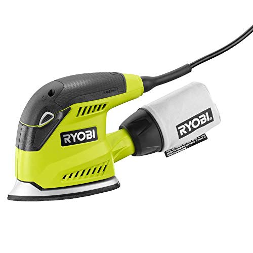 1.2 AMP Corded 5.5 in. Corner CAT Sander with DUST Bag, Sample Sandpaper, and Storage CA