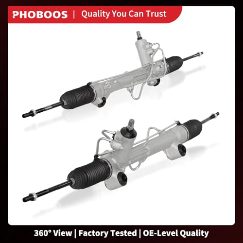 PHOBOOS Hydraulic Power Steering Rack and Pinion Fit for Ford Mustang - size: 22-245