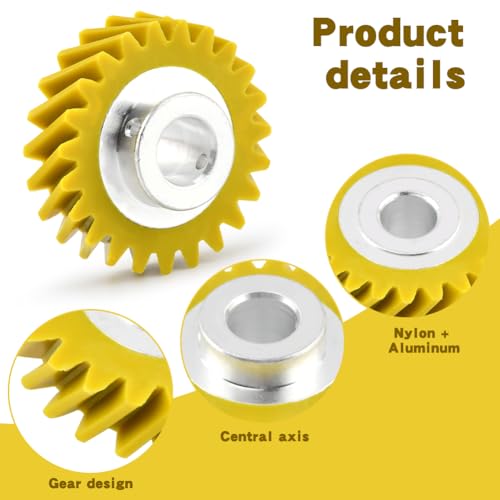 4Pack W10112253 Mixer Worm Gear & W10380496 Carbon Brushes Replacement Kit for Mixers KSM88RBQ2, KSM150, 5K5SSs - Replacement for OEM 4162897/4169830/AP4295669