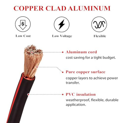 2 Gauge Battery Welding Cable, Black, 2 Feet - color: Black, size: 2 Feet Each w/o Cable Sleeve