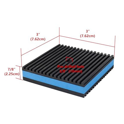 LBG Products Anti Vibration Pads,3" X 3" X 7/8" Heavy Duty Blue EVA Rubber Anti Vibration Isolation Pad for Air Compressor,Washer and Dryer,HVAC,Treadmills,Air Conditioner Accessories,Pack of 4 - size: 3" X 3" X 7/8"