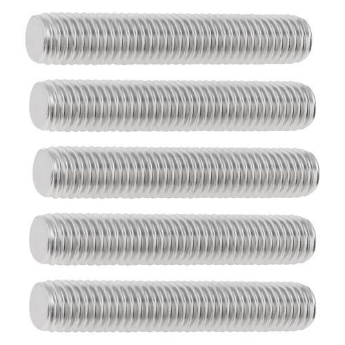 5 Pack M8-1.25 45mm Fully Threaded Rod 304 Stainless Steel 1.25mm Thread Pitch Screw Right Hand Threads Rods Bar Studs for Furniture Machinery Assembly (M8x45mm) - size: M8x45mm