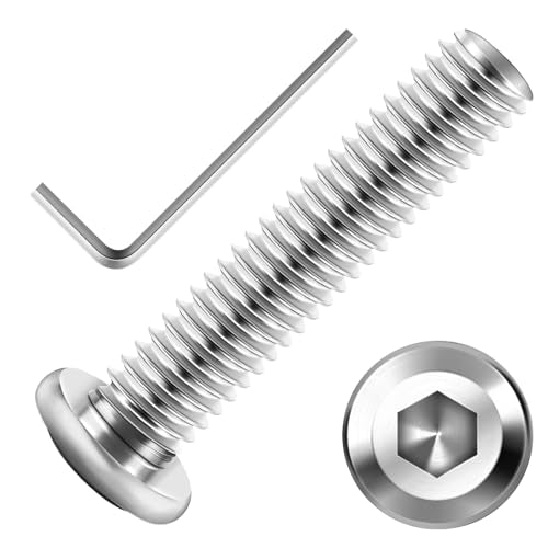 Mywish M10 x 40mm 30Pcs Silver Flat Head Hex Socket Cap Screws Bolts, 304 Stainless Steel Furniture Bolts Full Thread & Hex Spanner - color: Silver-M10, size: 40mm
