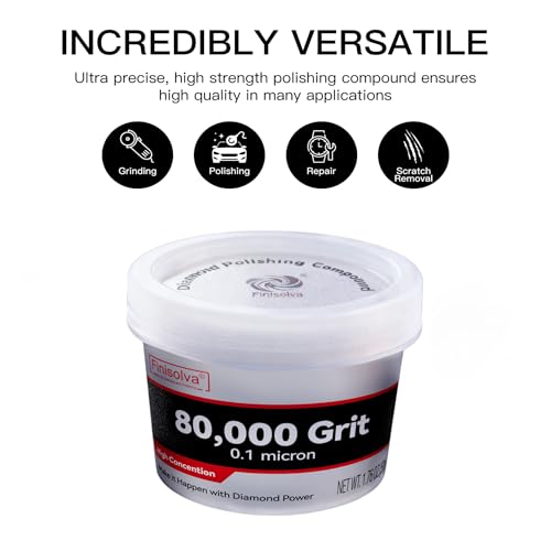 Diamond Paste Polishing Compound, 80,000 Grit, 50 G/1.76 Oz, Mirror Finish - size: 80,000Grit, style: 1.78 oz (50g)