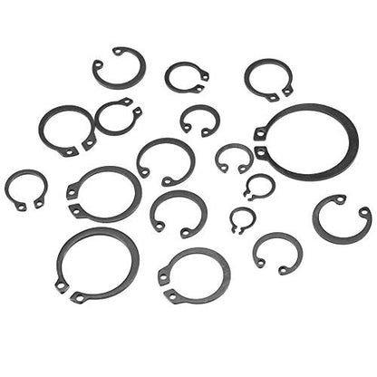 JTLB 225 Piece Set of Internal & External Snap Retaining Rings - Durable & Versatile Circlips in 18 Assorted Sizes - Perfect for Home DIY, Professional Jobs, and Maintenance