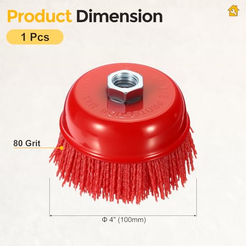 4in Wire Cup Brush for Angle Grinder, 5/8"-11 Arbor, 80 Grit - size: 4 Inch
