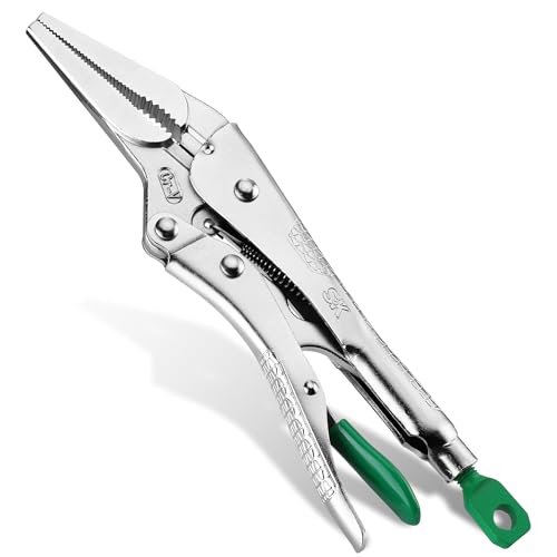 SK 9.5" Long Nose Locking Pliers, Vice Grips, Premium CR-V Steel - size: 9.5" Single