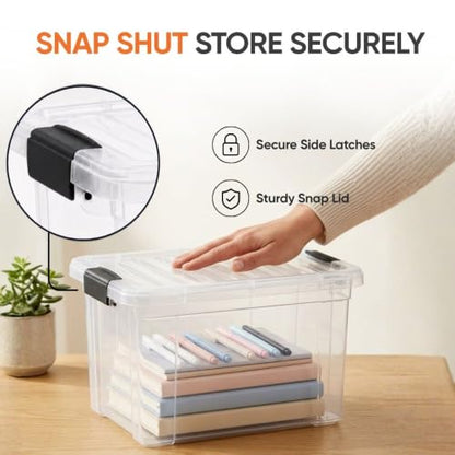 Superio Deep Storage Organizer Bin with Lid X-Deep Small Clear Storage Box with Latch for Home, Kitchen, Garage- Store, Food, Supplies, and Hair Accessories (4.75 Quart) - size: 4.7 Quart