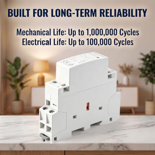 Heschen 25A 2 Pole Modular AC Contactor 2NO, 12V DC Coil - color: 12V DC Coil, size: 25 Amp