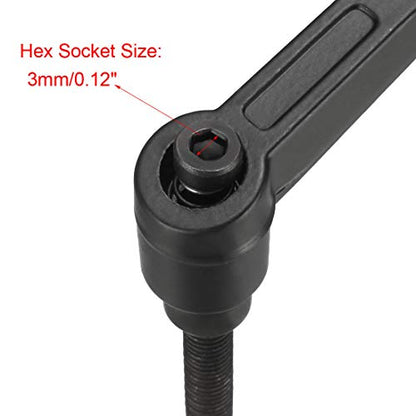 uxcell M6 x 31.5mm Handle Adjustable Clamping Lever Thread Push Button Ratchet Male Threaded Stud Knobs Locking Rotating Screw Handles Quick Release Bolt Black 4pcs - size: M6 x 31.5mm