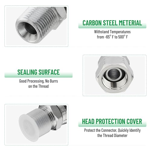 10PCS Hydraulic Adapter Fitting: 3/8" NPSM Female x 3/8" NPTF Male - size: 3/8" NPSM Female x 3/8" NPTF Male