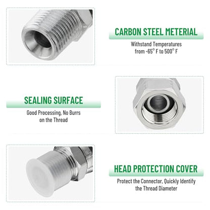 10PCS Hydraulic Adapter Fitting: 3/8" NPSM Female x 3/8" NPTF Male - size: 3/8" NPSM Female x 3/8" NPTF Male