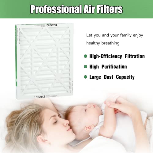 15x20x2 Air Filter TRIGHTFILTERS, Durable MERV 8 Pleated Home HVAC AC Furnace Heater Filters Replacement, Lightweight Compact Air Conditioner Filters 4 Pack - size: 19.6" x 14.6" x 1.8"