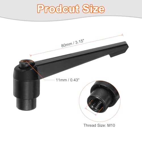 uxcell 1Pcs M10 Adjustable Knobs Handle Female Thread Push Button Ratchet Quick Release Locking Rotating Bolt for Lathe Machinery, Black - size: M10