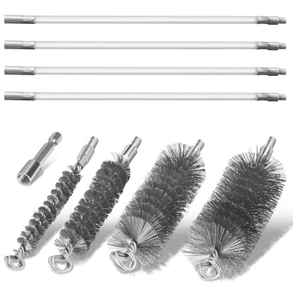 Drill-Powered Chimney Brush & Pipe Cleaning Brush Kit - size: 5/8", 1", 1-5/8", 2"