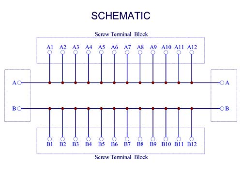 OONO Screw Mount 30A/300V 2x12 Position Terminal Block Distribution Module.