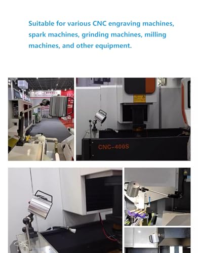 LED Work Lights 24V IP68 Adjustable Aluminum Alloy Industrial Lighting Machine Light for Lathe, CNC Milling Machine, Drilling Machine - Long Arm (7)