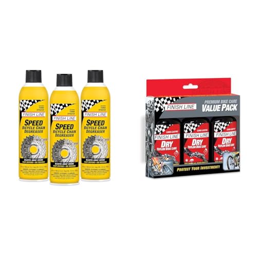 Finish Line Speed Bike Degreaser 54-Ounce and Dry Bike Lubricant with Teflon Squeeze Bottle 4oz Value Pack (set of 3)