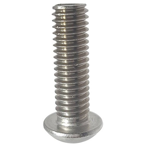Fastenere Button Head Socket Cap Screws - 1/4-28 x 1-1/8" (25 Pack) Stainless Steel 18-8, Full Thread, Bright Plain Finish, Corrosion-Resistant, Machine Thread, Easy to Install w/Allen Socket Drive - size: 1/4-28 x 1-1/8" (25 Pack)