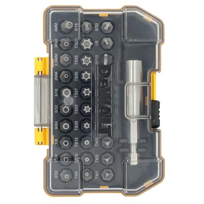 DEWALT Security Bit Set, 31-Piece Screwdriver Bit Set with Case, Universal 1/4 In Hex, Includeds Magnetic Bit Holder (DWAX200) - size: One Size
