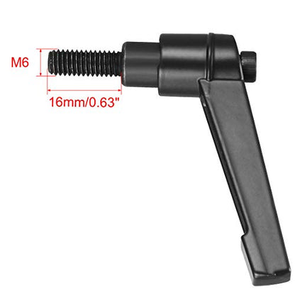 uxcell M6 x 16mm Handle Adjustable Clamping Lever Thread Push Button Ratchet Male Threaded Stud Knobs Locking Rotating Screw Handles Quick Release Bolt Black 4pcs - size: M6 x 16mm