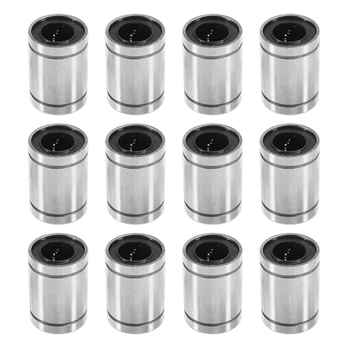 12PCS LM12UU Linear Ball Bearings, 12mm Bore Dia Linear Motion Bushing with Double Side Rubber Seal Great for CNC Machine 3D Printer - size: LM12UU