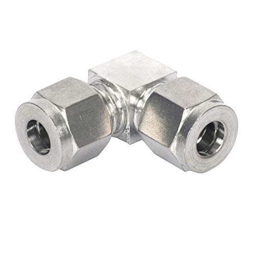 304 Stainless Steel 90 Degree Elbow Compression Fitting, Adapter with Twin Ferrules,3/8" Tube OD - size: 3/8" Tube OD, style: Elbow