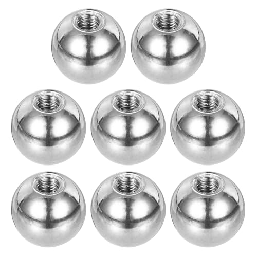PATIKIL M4x12mm Ball Nuts Knob, 8 Pcs Female Thread 304 Stainless Steel Round Blind Hole Screw Cap Cover for Lighting Machinery DIY Decoration, Silver - size: M4x12mm