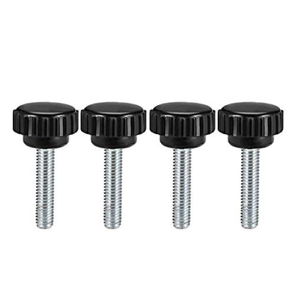 uxcell M6 x 30mm Metric Male Thread Knurled Clamping Knobs Black 4 Pcs - size: M6 x 30