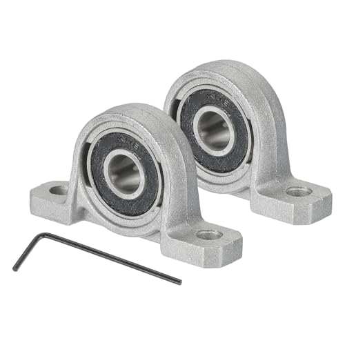 MECCANIXITY Pillow Block Bearing 5/16" (8mm) Bore Vertical Zinc Alloy Steel Mounted Flange Pillow Block Self-Alignment Insert Bearings Housing Pack of 2, KP08 - size: 8mm