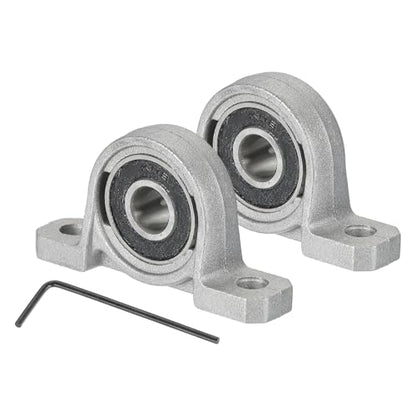 MECCANIXITY Pillow Block Bearing 5/16" (8mm) Bore Vertical Zinc Alloy Steel Mounted Flange Pillow Block Self-Alignment Insert Bearings Housing Pack of 2, KP08 - size: 8mm