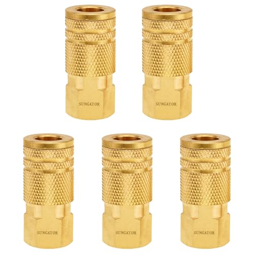 SUNGATOR 5-Pack 3/8" Female NPT to 1/4" Flow Hole Industrial Air Couplers - size: 3/8'' Female, style: 5 Pack
