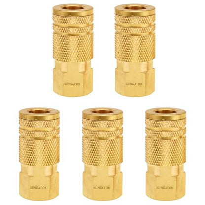 SUNGATOR 5-Pack 3/8" Female NPT to 1/4" Flow Hole Industrial Air Couplers - size: 3/8'' Female, style: 5 Pack