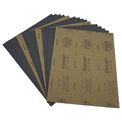 800 Grit Wet Dry Sandpaper, 15PCS 9x11 Inch Silicon Carbide Sanding Sheets - style: Grit 800