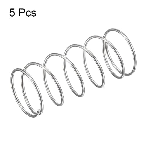 uxcell Compression Spring,304 Stainless Steel,18mm OD,1mm Wire Size,9mm Compressed Length,40mm Free Length,5.9N Load Capacity, Silver Tone,5pcs - size: 18mmx1mmx40mm