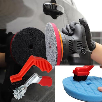 Polishing and Buffing Pad Cleaning Spur Tool and Foam Pad Brush