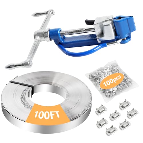 Stainless Steel Banding Strapping Kit, Screw-Type Tensioner Tool Set - color: Screw Tensioner Steel Banding Kit
