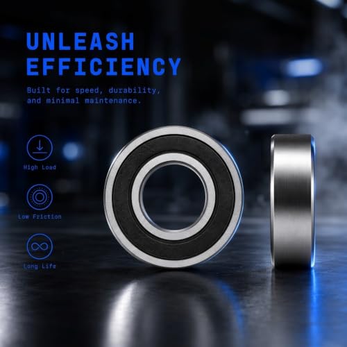 7 PCS 6203-2RS Deep-Groove Ball Bearings, 17x40x12mm-Double Seal Bearings - size: 6203-2RS