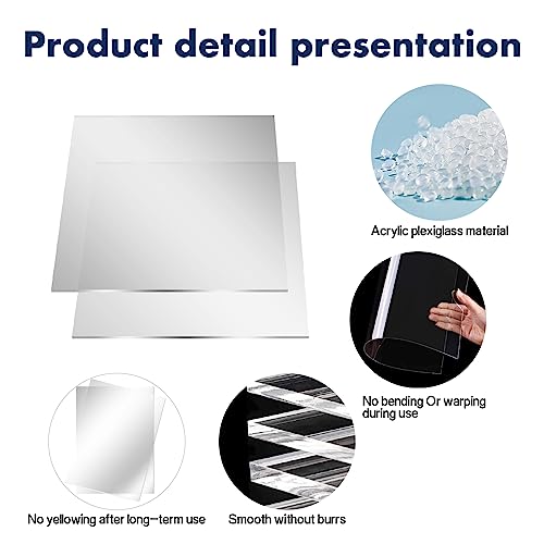 12x24 Clear Acrylic Sheet, Plexiglass Sheets, 1/8" Thick, 2 Pack - size: 12*24