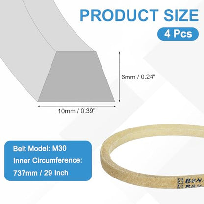 uxcell 4Pcs M30 Industrial Sewing Machine Belt 30.5" Outer Girth Rubber - size: M30