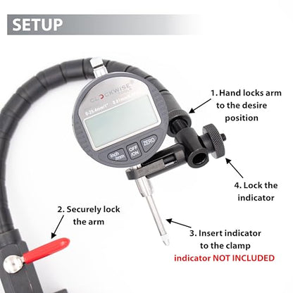 Clockwise Tools Magnetic Base, MGBR-04, Flexible Arm Magnetic Stand for Digital Dial Indicators, 176lbs Max Pull - style: MGBR-04 Flex Arm