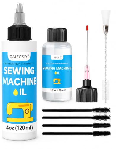 4oz&1oz Sewing Machine Oil and Cleaning Kit with Applicator & Brush - size: 4oz+1oz