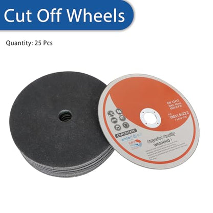 WFLNHB 25 Pack 7"x0.0625"x7/8" Metal and Stainless Steel Cut Off Wheels Replacement for Angle Grinders - style: 7"x1/16"x7/8"
