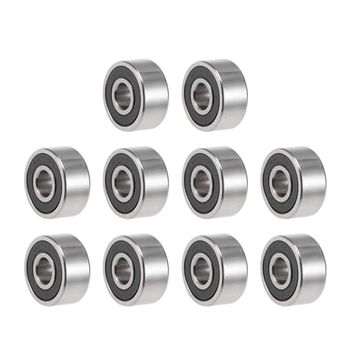 TOP-VIGOR 10Pcs 1602-2RS Deep Groove Ball Bearings, Z2 1/4 Inch x 11/16 Inch x 5/16 Inch Double Sealed Industrial Bearings, Chrome Steel Skateboard Bearings for Electrical Instrument Equipment - size: 1602-2RS, 1/4″x11/16″x5/16″