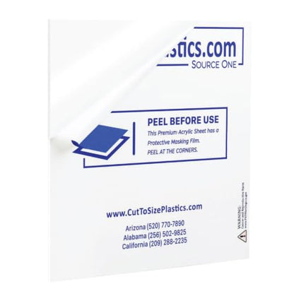Premium 1/4 Clear Acrylic PlexiGlass Sheet (Custom) - size: Custom